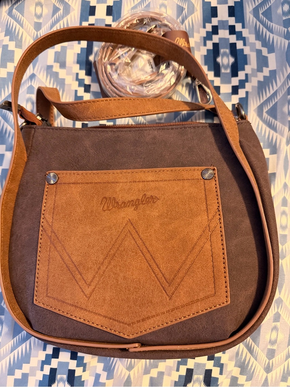Wrangler Brown Fringe Crossbody Bag - Picture 3 of 3